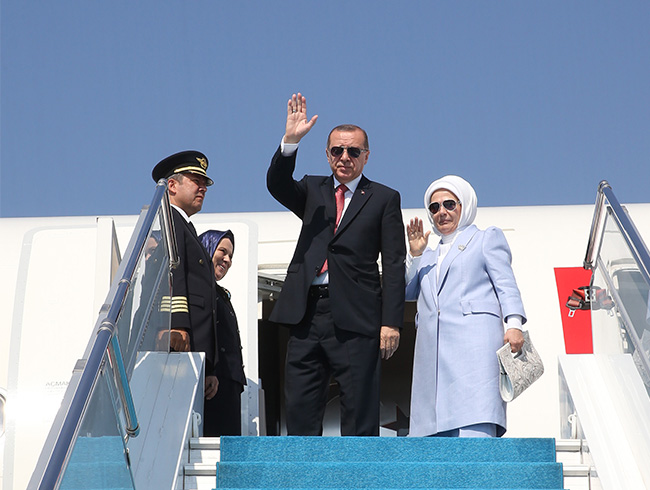 Cumhurbakan Erdoan, saat 13.40'ta Suudi Arabistan'a geldi