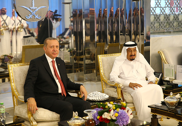 Cumhurbakan Erdoan Suudi Arabistan Kral Selman bin Abdlaziz ile grt