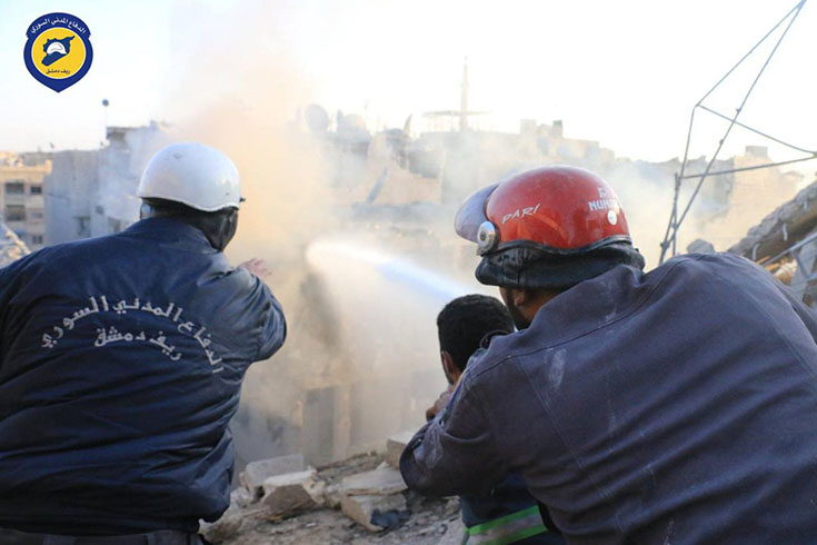 Suriye'de Sivil Savunma grevlileri gece yars uradklar saldrda vahice ldrld
