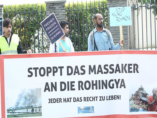 Almanya'da Arakanl Mslmanlara ynelik saldrlar protesto edildi