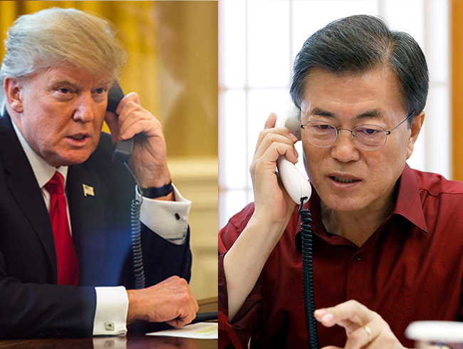 Trump ve Moon Kuzey Kore'yi konutu