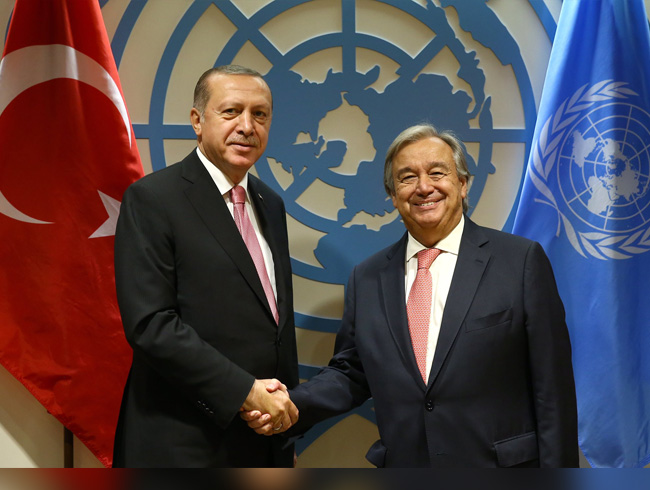 Cumhurbakan Erdoan, BM Genel Sekreteri ile grt