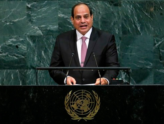 Msr Cumhurbakan Sisi'den BM'de srail'e ar: Mstakil bir Filistin devletinin kurulmas arttr