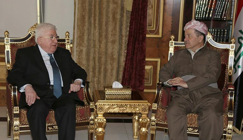 Barzani, Irak Cumhurbakan Masum ile grecek