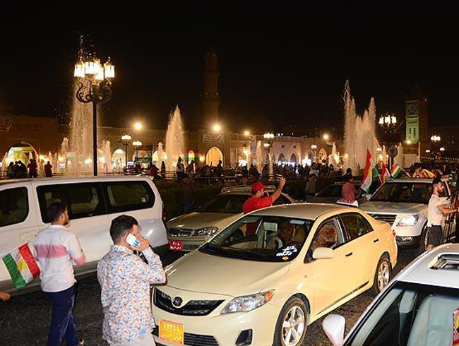 IKBY'nin Erbil kentinde sonu aklanmadan kutlama balad