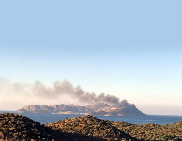 Yunanistan'daki Meis Adas'nda yangn kt