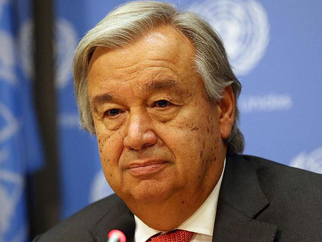 BM Genel Sekreteri Guterres: Nkleer silah kullanm ulusal snrlarn tesine geer