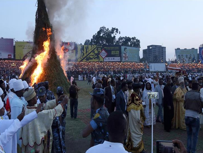 Etiyopyal Ortodokslar ''Meskel'' iin topland