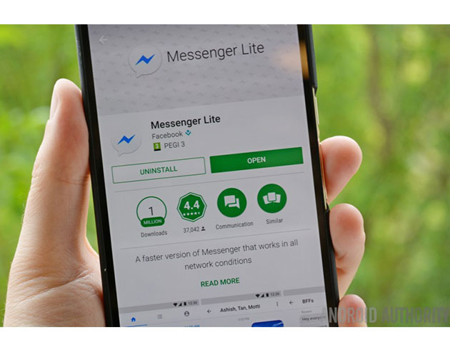Facebook Messenger Lite Android telefonlar iin kullanma ald