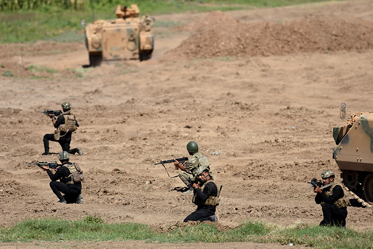 Trk askerleri ile Irak askerleri kol kola tatbikat srdryor