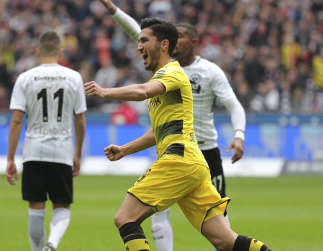 Nuri ahin'in gol att mata Borussia Dortmund deplasmanda Eintracht Frankfurt ile 2-2 berabere kald