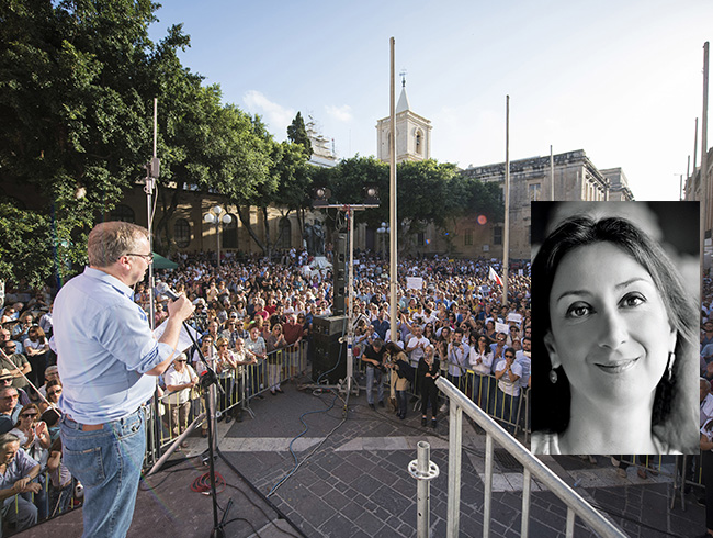 Malta'da binlerce kii ldrlen gazeteci Galizia iin yrd  