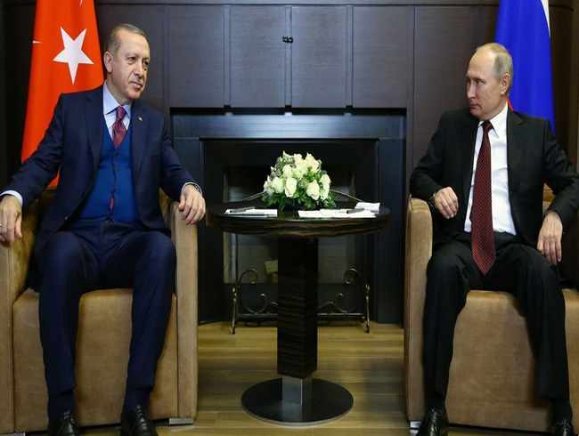Cumhurbakan Erdoan, Rusya Devlet Bakan Putin ile bir araya geldi