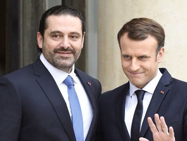 Macron, Paris'te Hariri ile grt