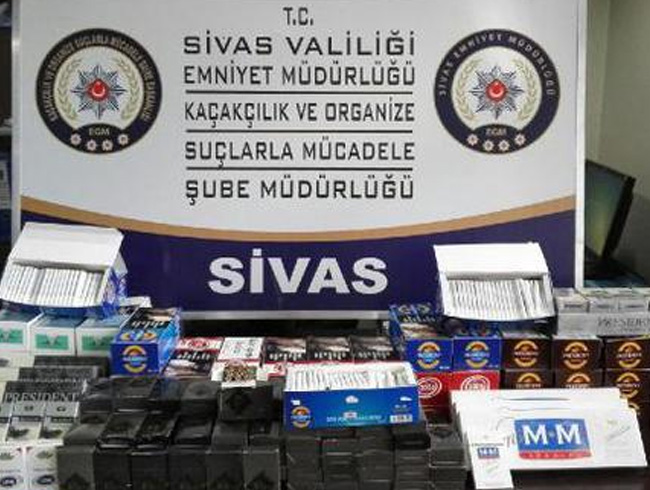 Sivas'ta kaak sigara operasyonu  