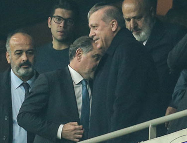 Cumhurbakan Recep Tayyip Erdoan, Beikta-Porto karlamasn stattan takip etti