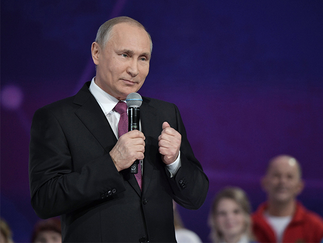 Rusya Devlet Bakan Vladimir Putin, 2018 devlet bakanl seimlerinde aday olacan aklad