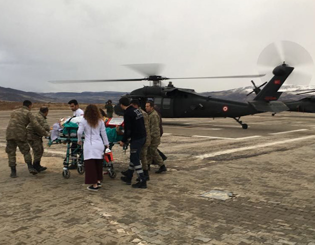 Tunceli'de hasta iin askeri helikopter tahsis edildi