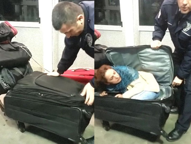 Grcistan uyruklu bir ahsn valizinde Trkiye'ye kaak yollarla girmeye alan bir kadn yakaland
