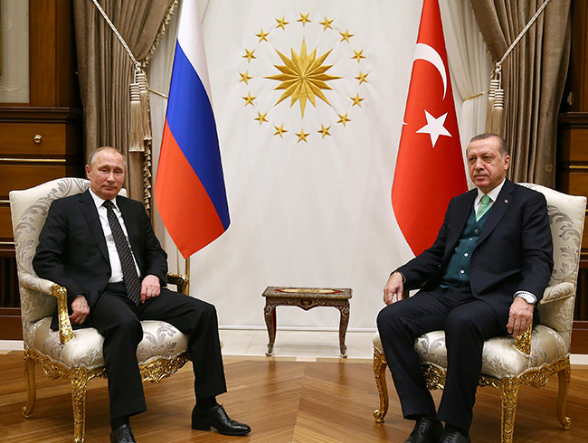 Cumhurbakan Erdoan ve Rusya Devlet Bakan Putin ortak aklama yapyor 
