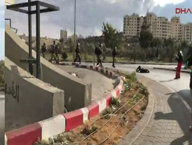 srail askerleri Filistinli protestocuyu vurdu