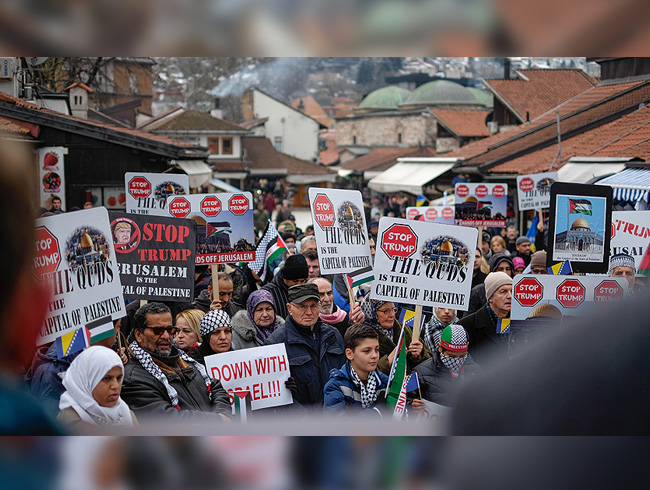 'Avrupa'nn Kuds' Bosna Hersek'in bakenti Saraybosna'da Filistin'e destek mitingi