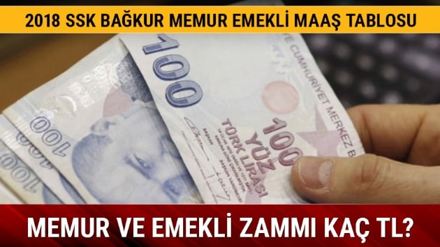 Emekli ve memur 2018 zaml maalar belli oldu