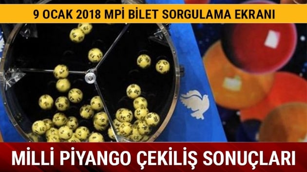 Milli Piyango ekili sonular 9 Ocak 2018