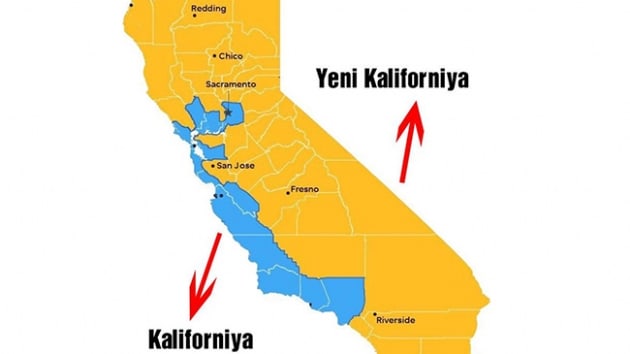 ABD'de bir grup ayrlk 'Yeni Kaliforniya' adyla yeni bir eyalet olarak bamszln ilan etti