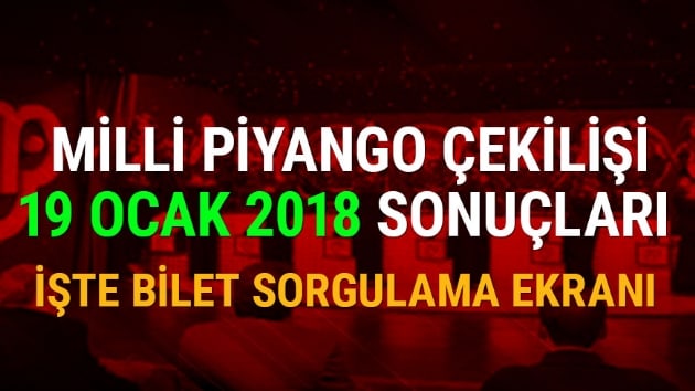 Milli Piyango ekili sonular 19 Ocak 2018