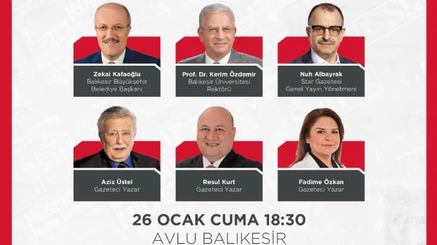 Star Gazetesi yazarlar 26 Ocak'ta Balkesirlilerle bir araya gelecek
