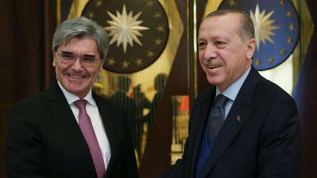Cumhurbakan Erdoan, Siemens CEO'sunu kabul etti