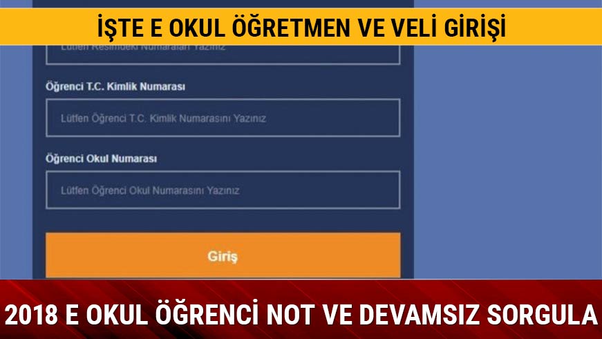 EOkul ��retmen giri�i 