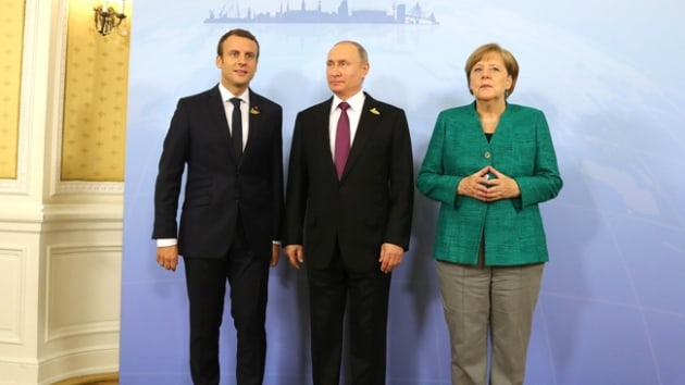 Merkel, Macron ve Putin telekonferans sistemiyle yapt grmede Dou Guta'y grt belirtildi