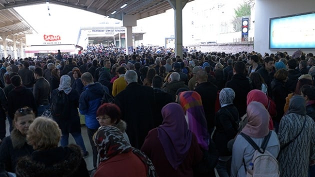 Marmaray'n Sirkeci giriinde younluk yaand