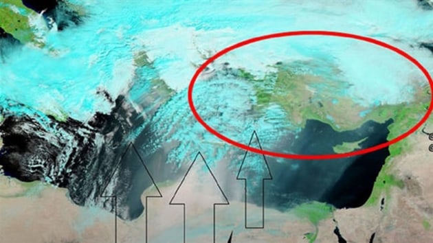 NASA'nn TERRA-MODIS uydular  Trkiye'ye doru tanan tozlu havay grntledi