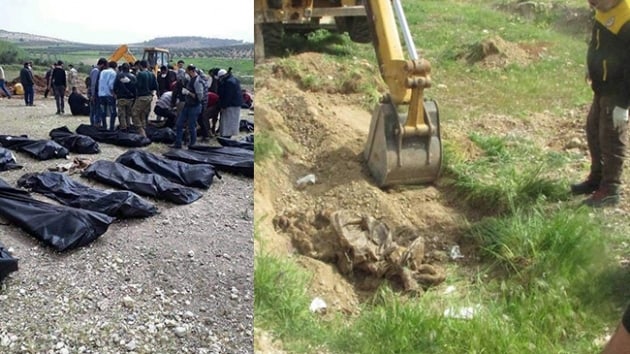 Afrin'de 110 SO askerinin toplu mezar ortaya karld  