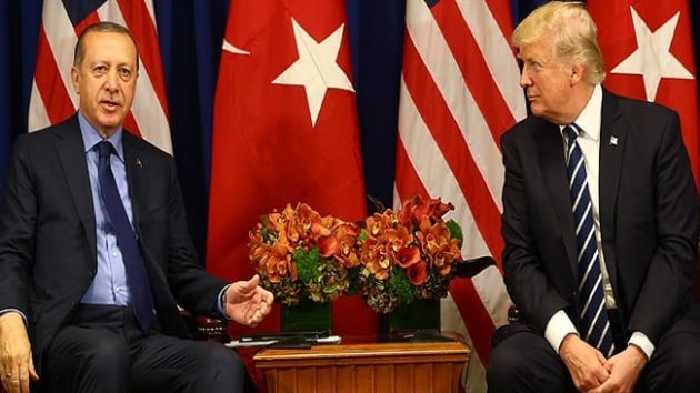 Cumhurbakan Erdoan, Trump'la Suriye krizini grt