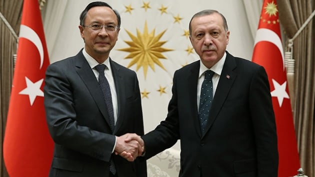 Cumhurbakan  Erdoan, Kazakistan Dileri Bakan Abdrahmanov'u kabul etti