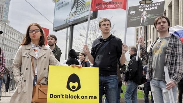 Moskova'da 'Telegram yasa' protesto edildi 