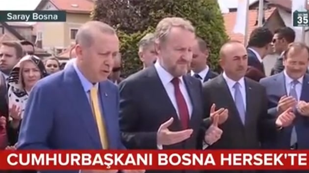 Cumhurbakan Erdoan, Saray Bosna'daki ehitler Ant'n ziyaret etti