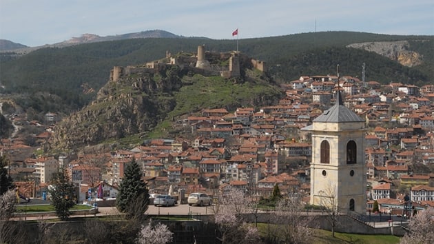 Kastamonu'nun 'lgn projesi' olarak tanmlanan teleferiin tayc direklerinin montaj ilemine baland