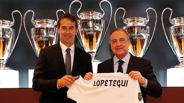 Real Madrid, yeni teknik direktr Julen Lopetegui ile resmi szlemeyi imzalad