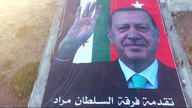 SO, Afrin'in Darmk Da'na, Erdoan'n dev bir posterini ast