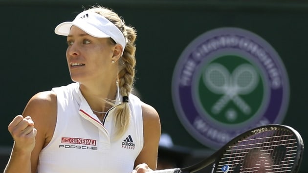 Ostapenko'yu 2-0 malup eden Angelique Kerber, Wimbledon'da finale ykseldi
