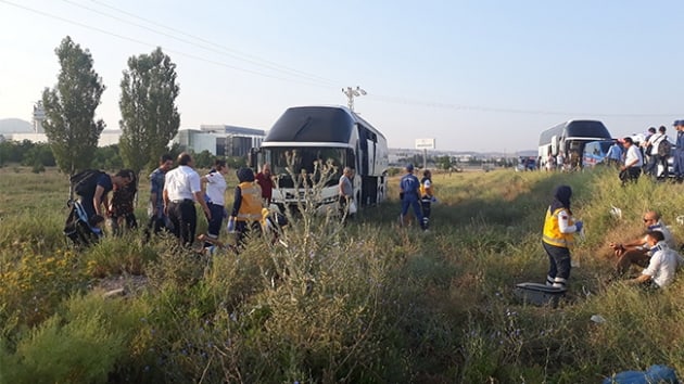 Ankara'da yolcu otobs kontrolden kt, 15 kii yaraland