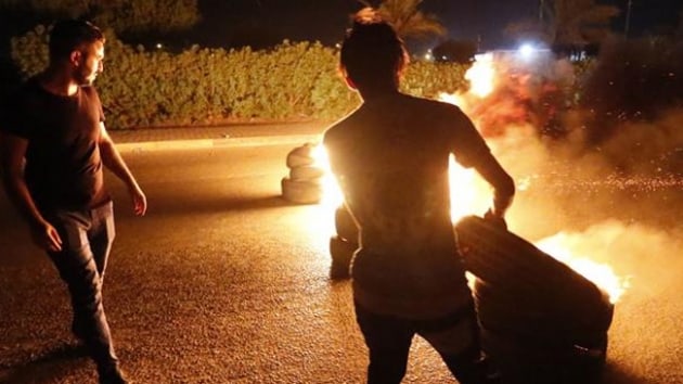 Irak'ta protestocular ran Snr Kaps yolunu kapad
