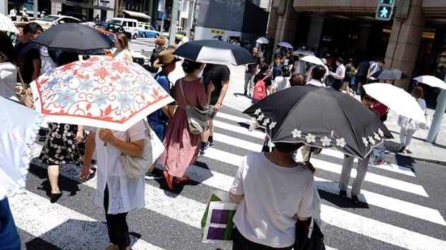 Japonya'nn Kugayama blgesinde rekor dzeye ulaan hava scakl 41,1 derece olarak lld