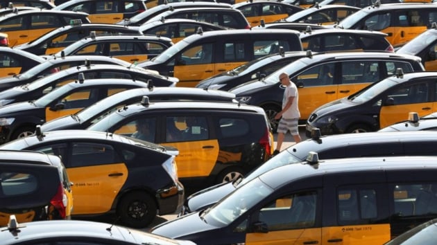 Taksi ofrleri, bakent Madrid ve Barselona'da baz yollar trafie kapatt