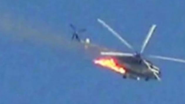 Muhaliflerin rejim helikopterini vurduu iddia edildi